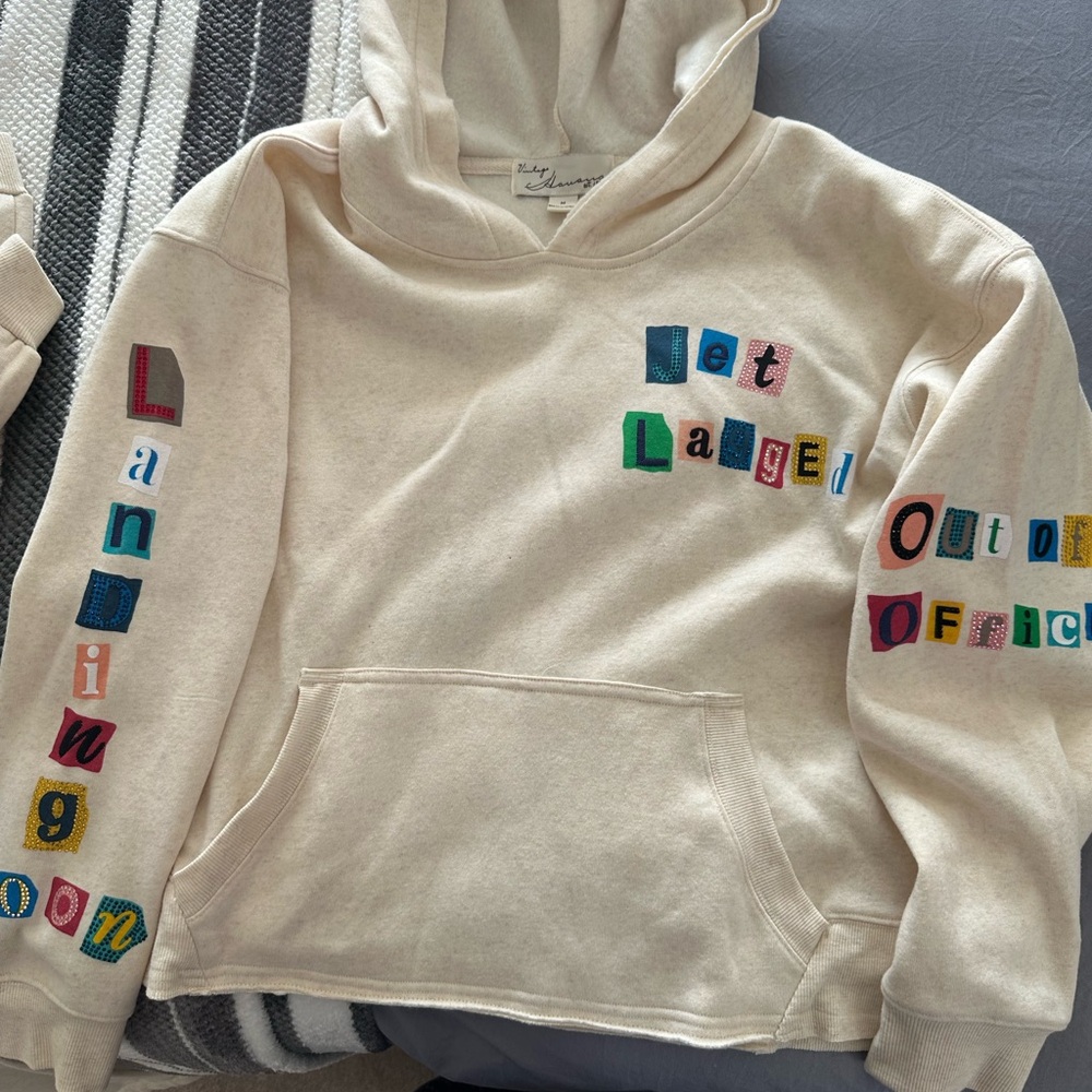 Vintage Havana Cream Hoodie with Colorful Lettering